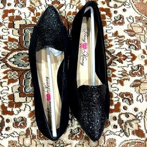 New Penny Loves Kenny Black Glitter Flats